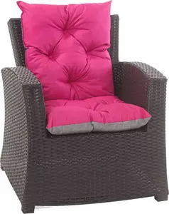Подушка для садового сиденья розовая, подушка для садового кресла из полиротанга 50x50x55 см, подушка для ротангового кресла, подушка для садовой мебели из ротанга, подушка для отдыха