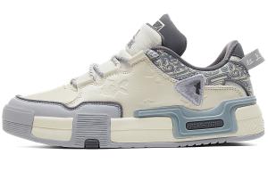 Пик Мужские Кроссовки для скейтбординга Низкие Защитные Противоскользящие Амортизирующие Износостойкие Дышащие Белый Канвас Серый