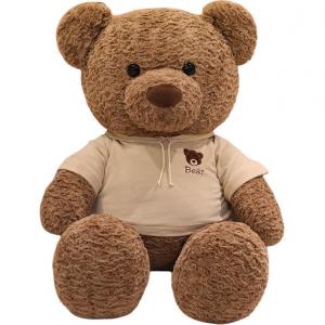 Свитшот с милым медвежьим принтом плюшевая кукла высота 70cm/90cm/110cm Mr. Toy, коричневый