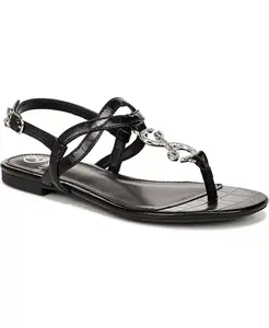 Женские плоские сандалии-танкетки Pearl T Strap Thong Sam and Libby, черный