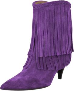 Женские ботильоны FOWT с кисточками, заостренным носком и каблуком-лодочкой, на молнии, удобные, зимние, для вечеринок, размеры 4-16 US, Purple