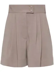 Строгие шорты с завышенной талией и складками STYLAND, серый