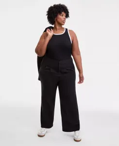 Женские брюки Crepette с высокой посадкой, размеры 0-26W On 34Th, черный