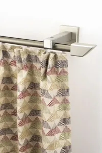 Карниз для штор GARESA "Cubus, внутренний направляющий Quadros", 1 направляющая, желаемая длина, комплект внутренних направляющих, выдвижной, дерево-алюминий 120 см, цвет chromfarben