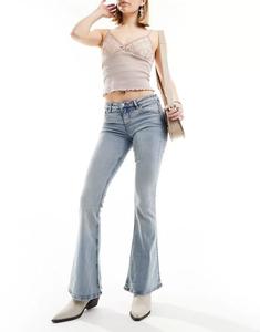 Голубые расклешенные джинсы с низкой посадкой Monki Katsumi