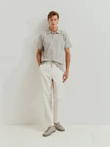 Мужская рубашка-поло из структурированного трикотажа обычного кроя Lion of Porches, серый