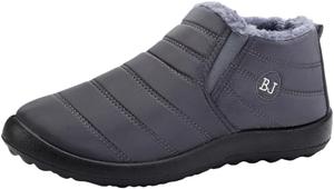 Теплые женские хлопковые туфли - модные ботильоны большого размера - подходят для осенне-зимних образов SPKFHD, Grey