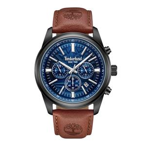 Timberland Часы Bernardston Collection Wrist Watch Quartz Movement Leather Strap Blue Dial Men's Watch, Blue (TDWGF0041204)