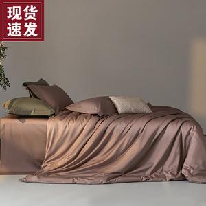 LUOLAI HOME Постельное белье 4 предмета, 150 см, простыня, розовый камелия