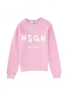 Свитшот с логотипом и круглым вырезом MSGM, розовый