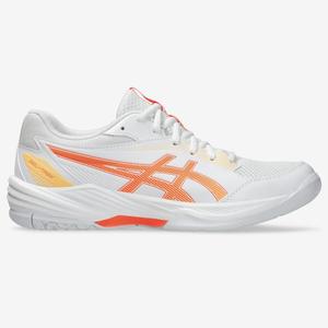 ASICS Женские/мужские гандбольные кроссовки для игры в помещении Gel Task 4, белые/оранжевые