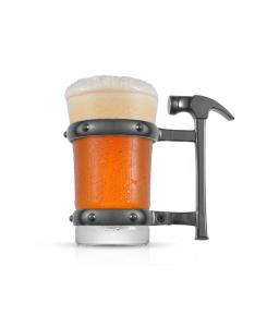 Пивная кружка Tools Collection с ручкой в виде молотка, 17 унций JoyJolt, прозрачный