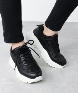 Каблук 5,5 см, комплект из платья и обуви, легкие кроссовки на платформе в стиле «папиных кроссовок»,1536 Lovehunter, цвет Black