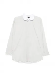 Рубашка с контрастным воротником и вышивкой Karl Lagerfeld, серый