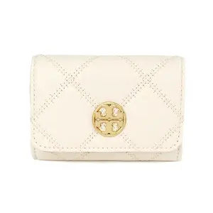 TORY BURCH Кожаный картхолдер Willa женский кремовый, Cream