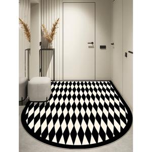 Y U-LIVE Ковер 160х230 см из ПВХ для прихожей, кожаный, водонепроницаемый, не скользит, черный, вертикальная дуга