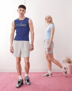 Укороченные шорты унисекс из джерси серого меланжевого цвета Reclaimed Vintage