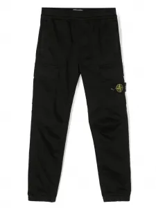 Зауженные брюки карго Stone Island Junior, черный