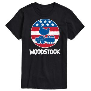 Футболка с рисунком Big & Tall Woodstock Americana, Black License, черный