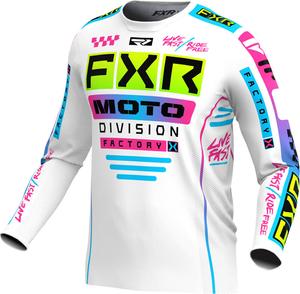 Мотокроссовая майка FXR podium gladiator 2024, White/Black/Blue