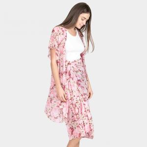 Цветочный кимоно-пончо TRUEDAMES, розовый