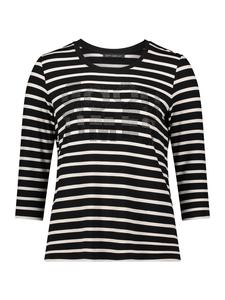 Полосатая рубашка со стразами в черном/бежевом цвете Betty Barclay