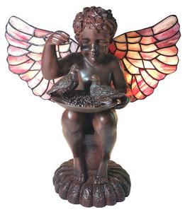 Настольная лампа Тиффани Clayre & Eef Tischlampe Engel Alicee, коричневый - стекло - 21 x 33 x 33 см