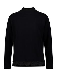 Тонкий трикотажный свитер с кружевной отделкой черного цвета Betty Barclay