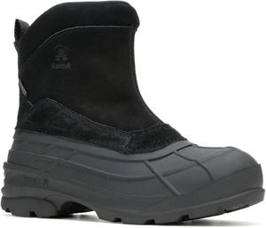 Мужские зимние ботинки Kamik Champlain 3 - водонепроницаемые зимние ботинки для мужчин - нескользящая боковая молния - утепленная обувь на слип-он - легкая резиновая подошва - глубокий протектор, черный