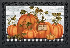 Придверный коврик с тыквами Briarwood Lane Happy Fall, оранжевый