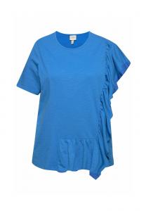 Футболка с принтом ASYMMETRIC FLOUNCE TEE Ulla Popken, синий