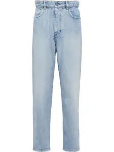 Джинсы прямого кроя с завышенной талией MIU MIU, синий