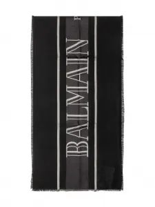 Шарф с логотипом Balmain Kids, черный