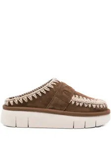 Мюли из замши на платформе 45 мм Mou, коричневый