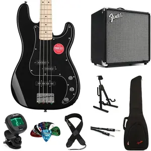 Комплект Squier Affinity Series Precision Bass и комбо-усилителя Rumble 25 - черный с грифом из клена