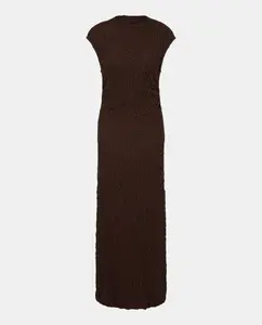 Миди-платье с коротким рукавом и корсетом Easy Wear, коричневый