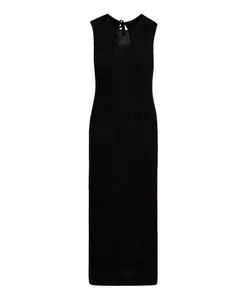Черное длинное платье из ребристого люрекса Akep, черный