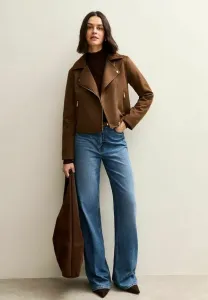 Куртка-Косуха из искусственной кожи средней высоты New Look, Dark Brown