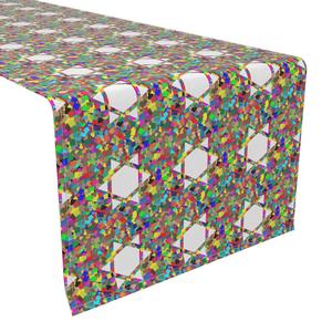 Скатерть-дорожка, 100% полиэстер, 14x108 дюймов, цветной шестиугольный значок.