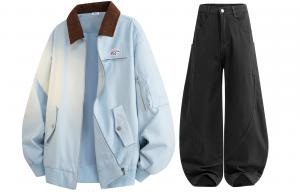 Повседневный костюм Unisex с лацканом Lapel Moderate WARRIOR, светло-синий+premium черный