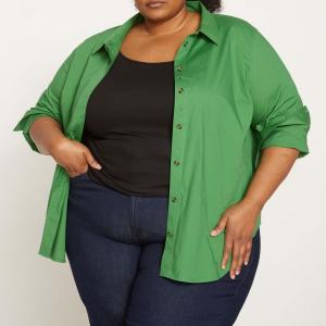 Женская рубашка из эластичного поплина, классический крой Universal Standard, Kelly green