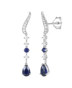 Серьги с искусственно выращенным рубином (1/6 карата) и белым сапфиром (1/2 карата) в оправе из 14-каратного золота поверх стерлингового серебра (также с изумрудом и сапфиром) Macy's, Sapphire