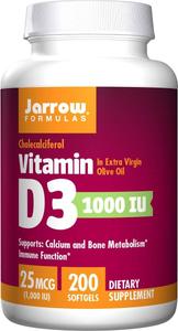 Витамин D3 1000 МЕ (БАД, 200 капсул) Jarrow Formulas