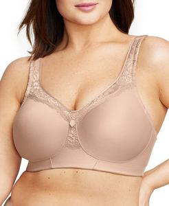 Бесшовный повседневный бюстгальтер без косточек для полной фигуры MagicLift больших размеров #1007 Glamorise, коричневый