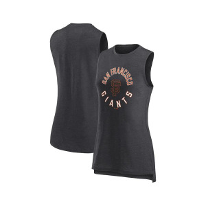 Женская майка с логотипом Heather Charcoal San Francisco Giants What Goes Вокруг майки Fanatics, черный