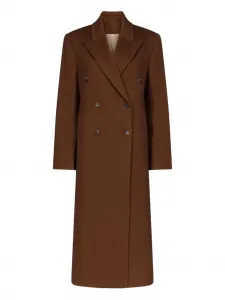 Двубортное пальто с заостренными лацканами LouLou de Saison, коричневый