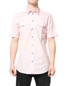 Розовая рубашка с короткими рукавами из хлопка GOLD Casual Dolce & Gabbana