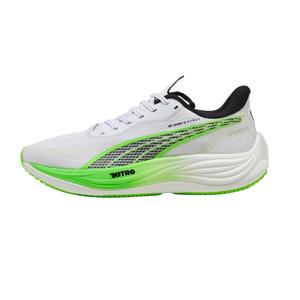 PUMA Мужские низкие беговые кроссовки Velocity Nitro 3 Anti-Slip Wear-Resistant бело-зеленые