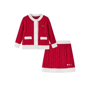 Детский комплект из двух частей: юбка, круглый вырез, средней длины Disney, красный