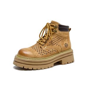 Chibang Женские короткие ботинки Мартин 8 см коричневые с подъемом 8 см, цвет Brown (8cm Height Increasing)